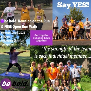 be bold. Reunion on the Run & FREE Open Run/Walk logo