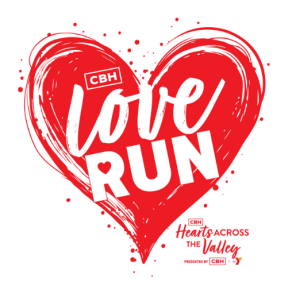 The Hearts Across the Valley Love Run presented by CBH and The YMCA logo