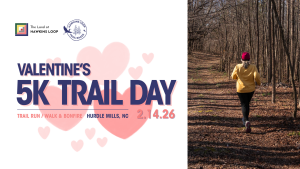 Hawkins Loop Valentine's 5K Trail Day logo