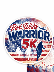 Red, White, and WARRIOR 5K logo
