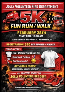 Jolly Volunteer Fire Department 5k Fun Run/Walk home