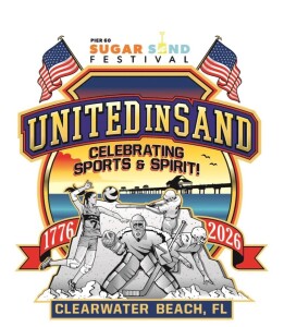 The Clearwater Beach Sugar Sand Festival 5K Run Walk On The Hard Packed Sand Of The Shoreline And 5 Inch Medal logo