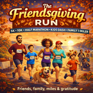 Friendsgiving: Turkey Trot 5K, 10K, Half Marathon by Califlow Runs logo