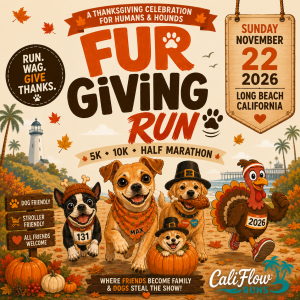 Furgiving Run: Turkey Trot 5K, 10K, Half Marathon by Califlow Runs logo