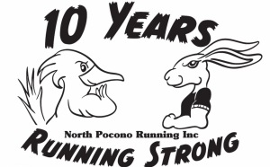 North Pocono Runners 10 Years Running Strong 10K logo