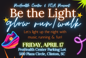 Be the Light 5K Glow Run/Walk and 1 Mile Fun Run for FCA 2026 logo