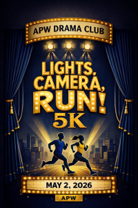 APW Drama Club Lights, Camera, Run ! 5k Run/Walk logo