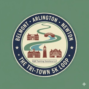 Tri-Town Loop | Belmont, Arlington, Newton 5k logo