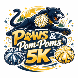 Paws & Pom‑Poms 5K logo