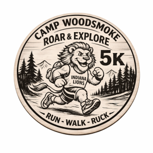 Camp Woodsmoke Roar & Explore 5K logo