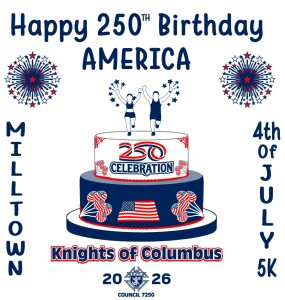 Milltown Knights of Columbus July 4th 5K Run logo