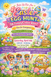 The Get Fit Families Easter Color Run and Egg Hunt logo