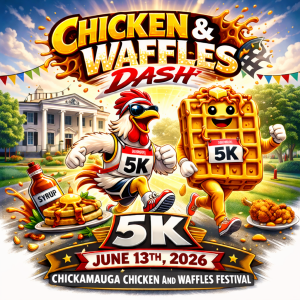 Chickamauga Chicken and Waffles 5k Dash logo