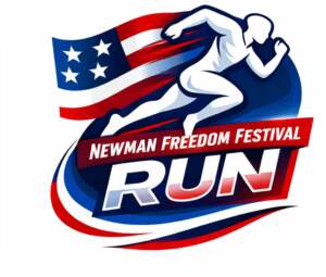 Newman Freedom Festival Run, White & Blue 5K logo