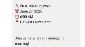 10k and 5k Run/Walk Harvest 27th June 2026 (Run Only on sidewalks) logo