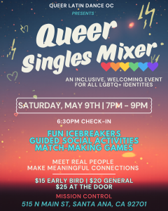 Queer Singles Mixer OC homepage