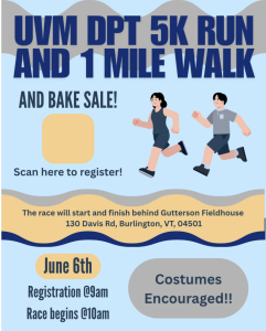UVM DPT Club 5k and 1 Mile Walk! logo
