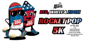 Red, White & ZOOM Rocket Pop 5K logo