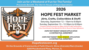 Hope Fest Market VENDOR & FOOD VENDOR Application & Contractual Agreement homepage