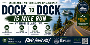 Vashon Dock to Dock Run - 15 mile Run and Relay logo