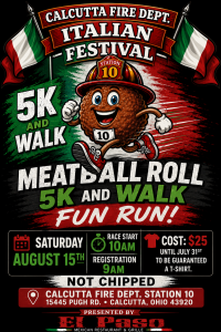 Calcutta Fire's Italian Festival Meatball Roll 5k & Walk logo