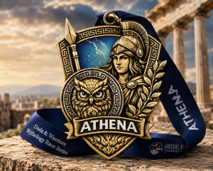 Athena Race 2026 | Gods & Warriors Virtual Running Series 1M 5K 10K 13.1 26.2 logo