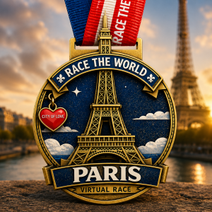 Paris Virtual Race 2026 | Race the World Series | 1M 5K 10K 13.1 26.2 logo