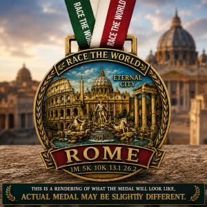 Rome Virtual Race 2026 | Race the World Series | 1M 5K 10K 13.1 26.2 logo