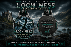 Loch Ness Legendary Depths Virtual Race 2026 | Cryptid Quest Series 1M 5K 10K 13.1 26.2 logo
