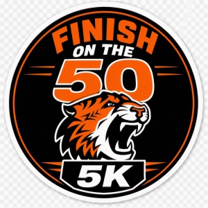 Finish on the 50 logo