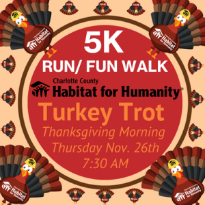 Charlotte County Habitat's 28th Annual Turkey Trot 5K Run / Walk logo