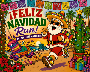 Feliz Navidad Run 5K 10K Half Marathon by Califlow Runs logo