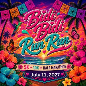 Bidi Bidi Run Run Night 5K 10K Half Marathon by Califlow Runs logo