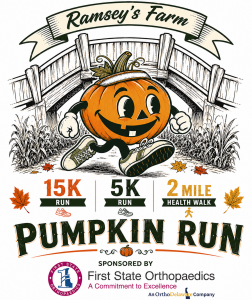 Ramsey's Farm Pumpkin Run - 15k/5k trail run, 2-mile health walk logo