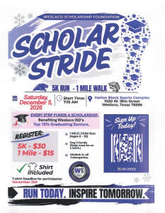 Weslaco Scholarship Foundation Scholar Stride 5k logo