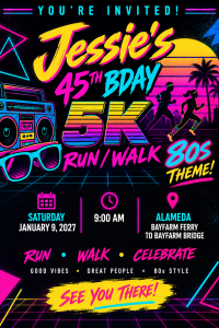 Jessie’s 45th Bday 5k Run/Walk logo