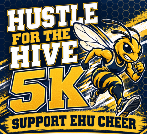Hustle for the Hive 5K for Emory and Henry Cheer logo