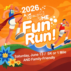 "Bacon & Bubbles" 5K or 1 Mile for charity A BEAUTIFUL ME® logo