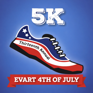 Evart 4th of July 5K walk/run logo