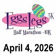 Eggs Legs Half Marathon, 10K, 5K home