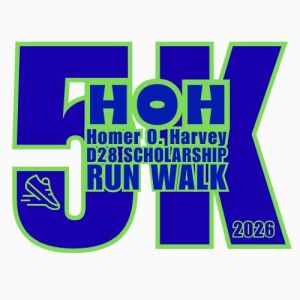 HOH5K Run/Walk/Roll benefitting the D28 Homer O. Harvey Scholarship Fund logo