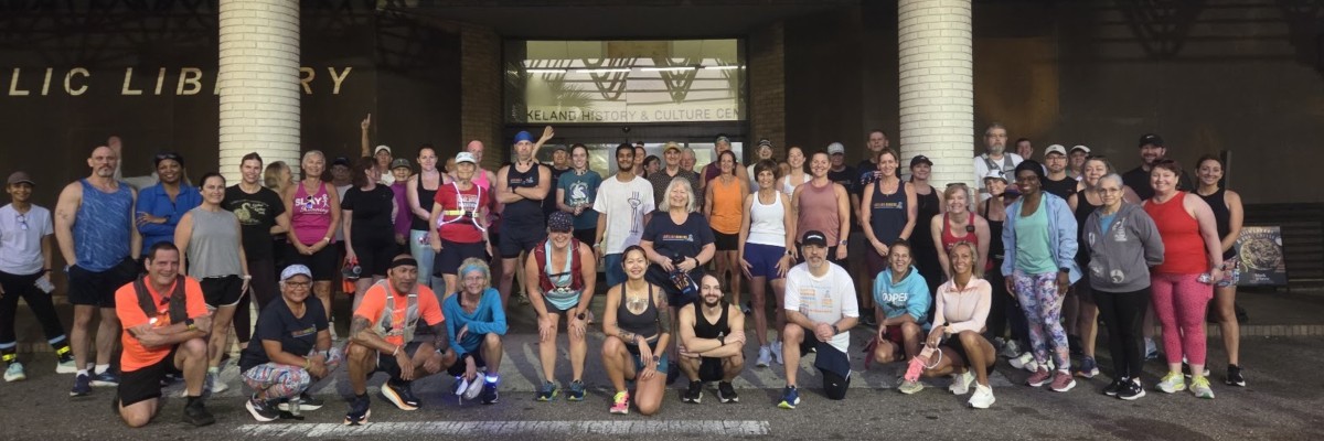 group of runners ready for a Saturday morning run