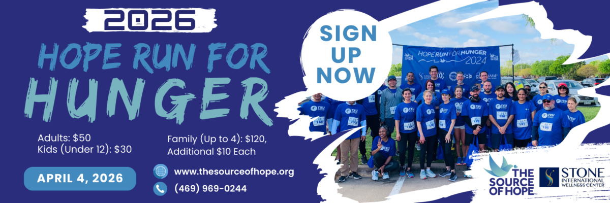 The Source of Hope - Hope Run for Hunger Banner Wide, April 4, 2026