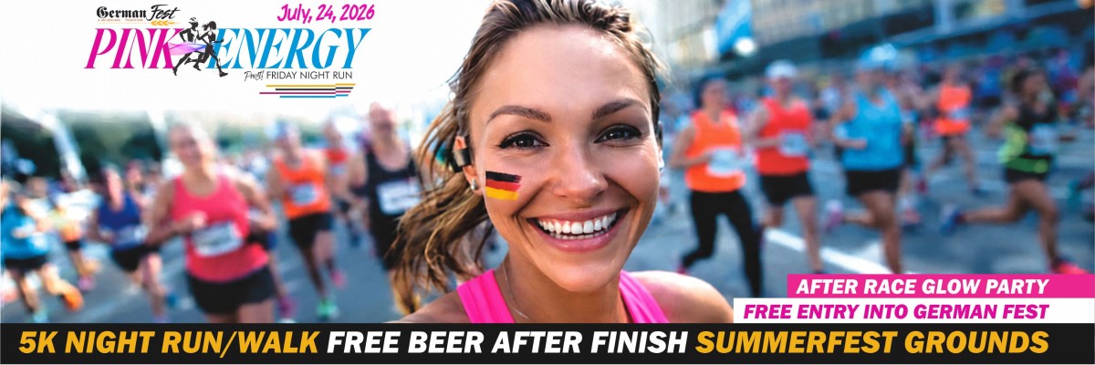 Pink Energy Run/Walk  5k Germanfest July 24, 2026 night run Military Veterans Family Kiddo Dash