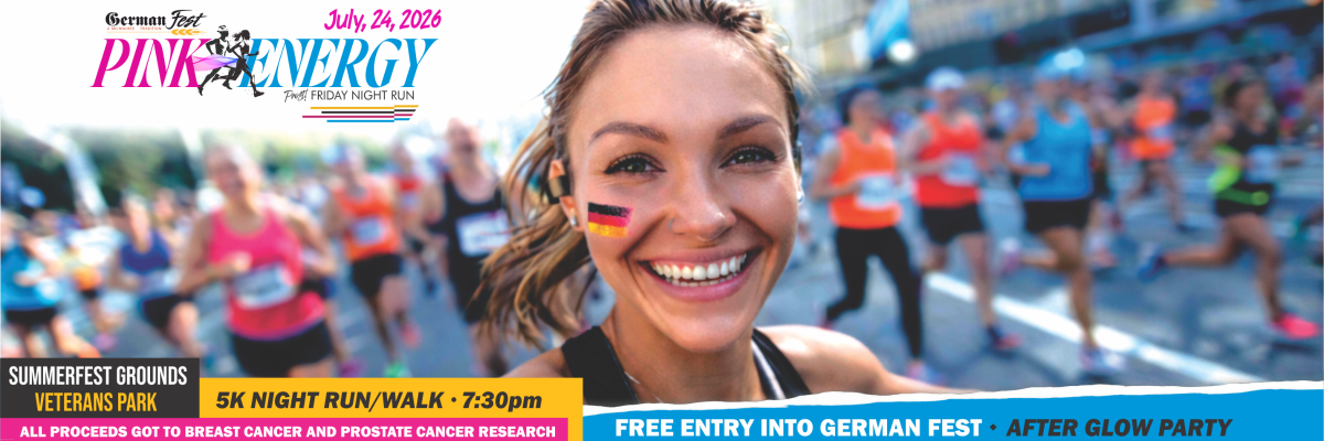 Pink Energy Run/Walk  5k Germanfest July 24, 2026 night run Military Veterans Family Kiddo Dash