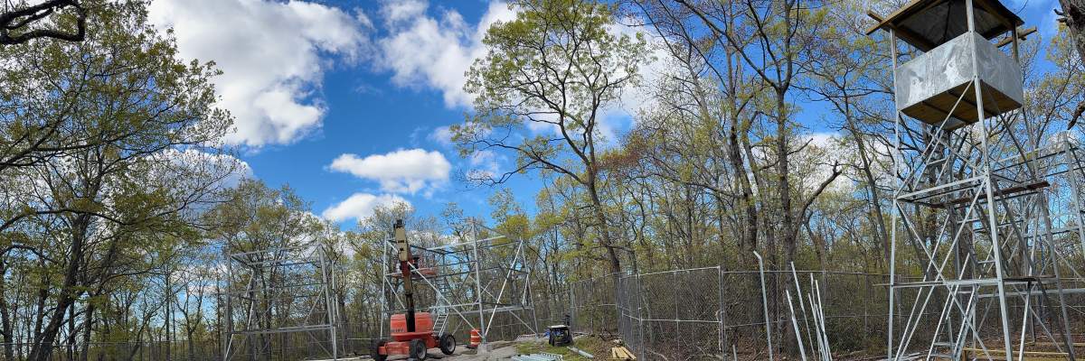 Photo of the Fire Tower construction in progress