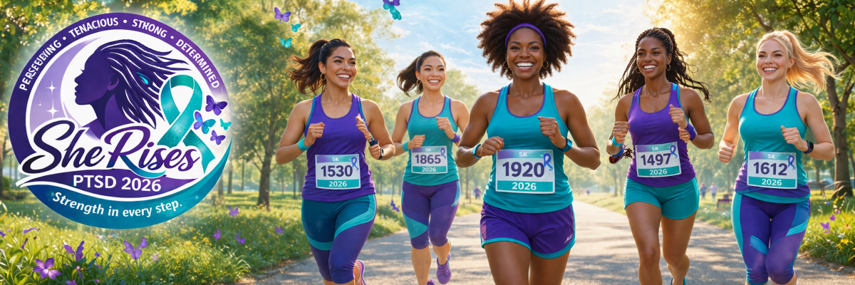 She Rises PTSD 5K Banner