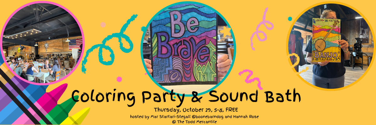 Coloring Party and Sound Bath on Thursday October 29 from 5-8 Free Event