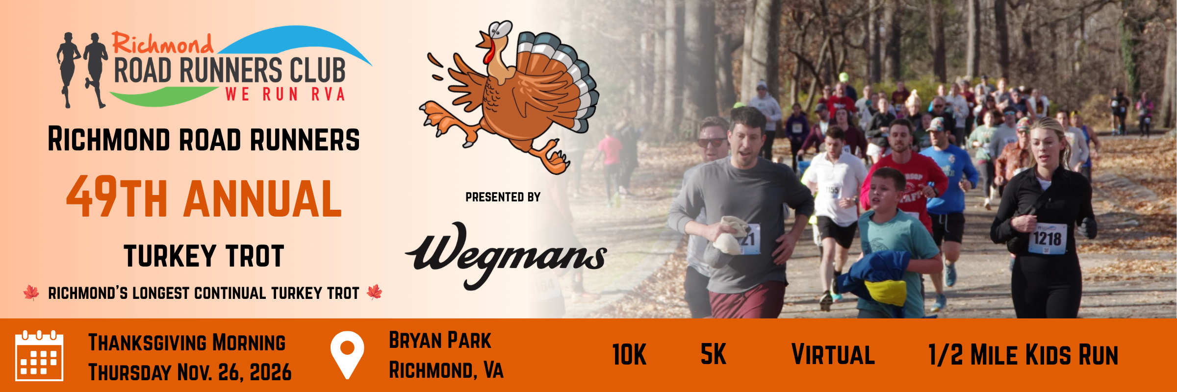 RRRC 49th Annual Turkey Trot 10k & 5k, presented by Wegmans