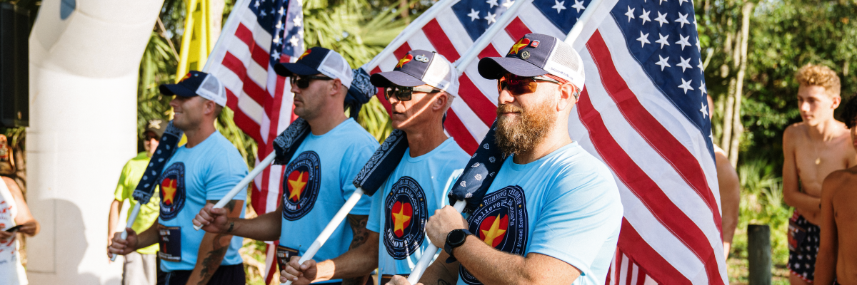 The Freedom 4 Miler Run Start with the Ghost Runners